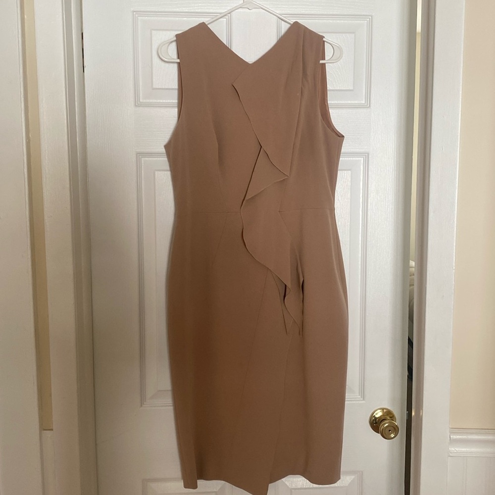 Karen Millen Sheath camel  color dress Size 10